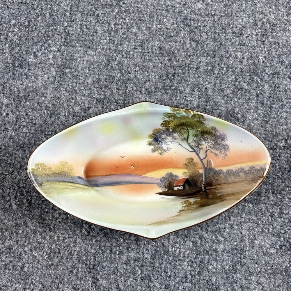 VTG Hand Painted Japan Porcelain Landscape Dishes Meito Noritake 1930s 40s Lot 2